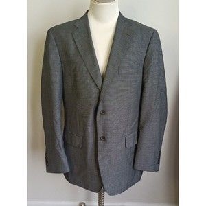 Richard Harris Core Suit Jacket 42R Black Small White Checks Fully Lined